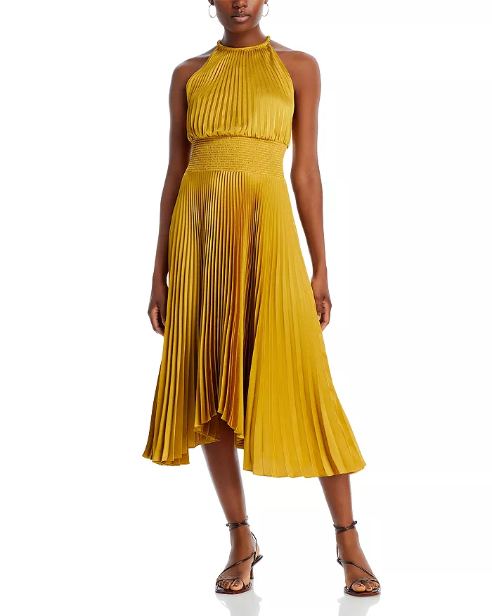 Renzo II Pleated Halter Dress