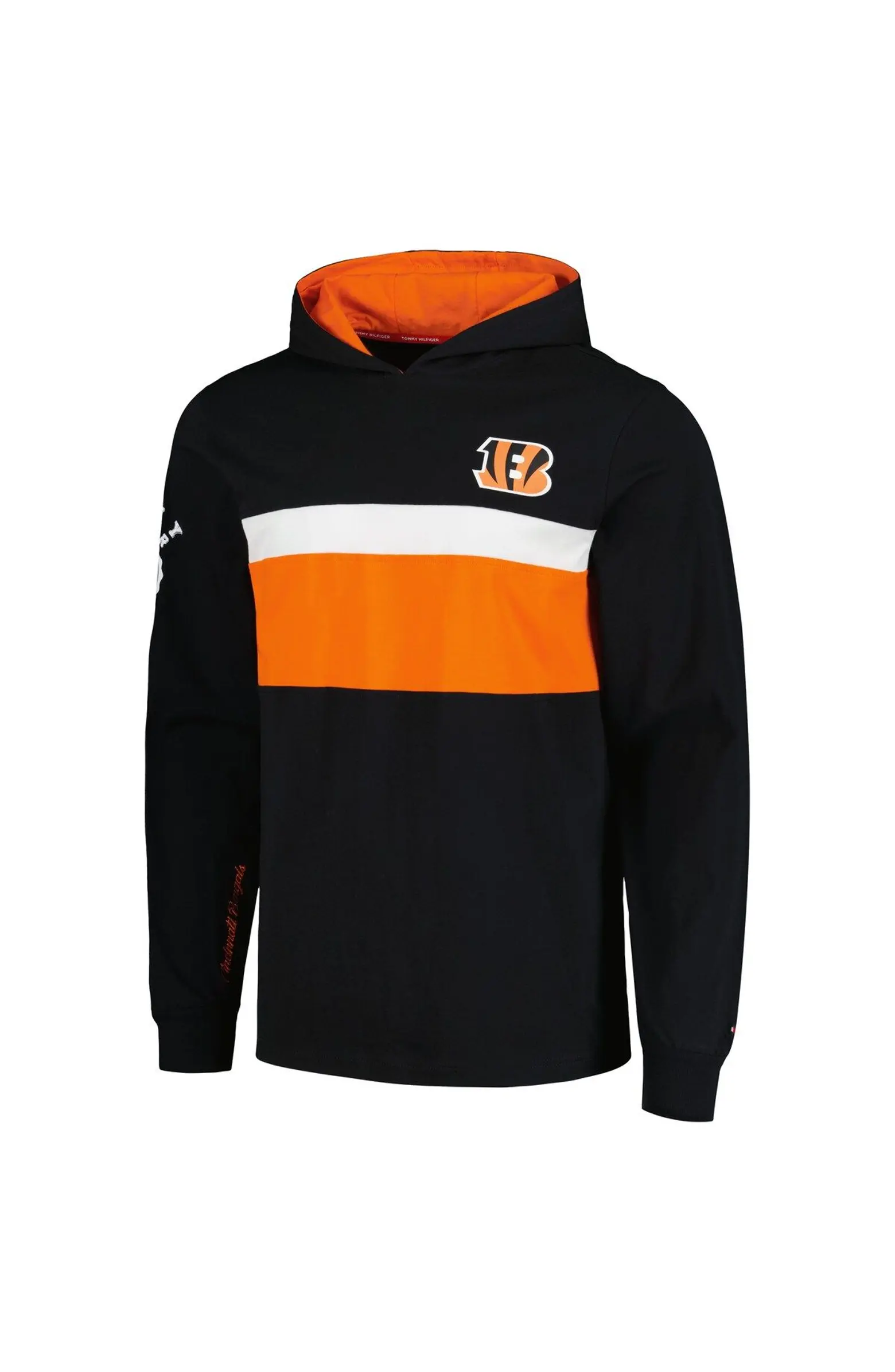 Men's Tommy Hilfiger Black Cincinnati Bengals Morgan Long Sleeve Hoodie T-Shirt