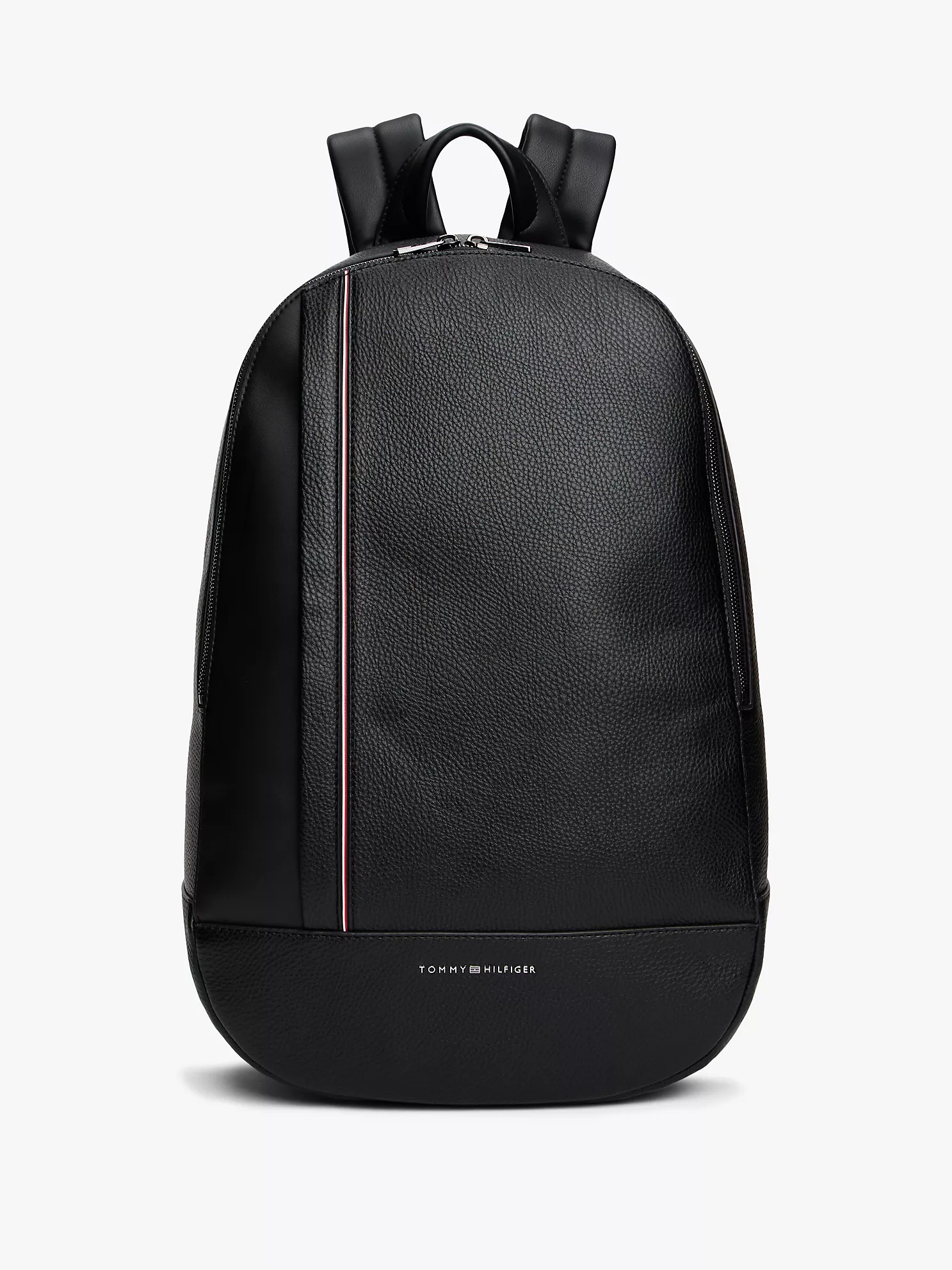 Logo Stripe Pebbled Backpack